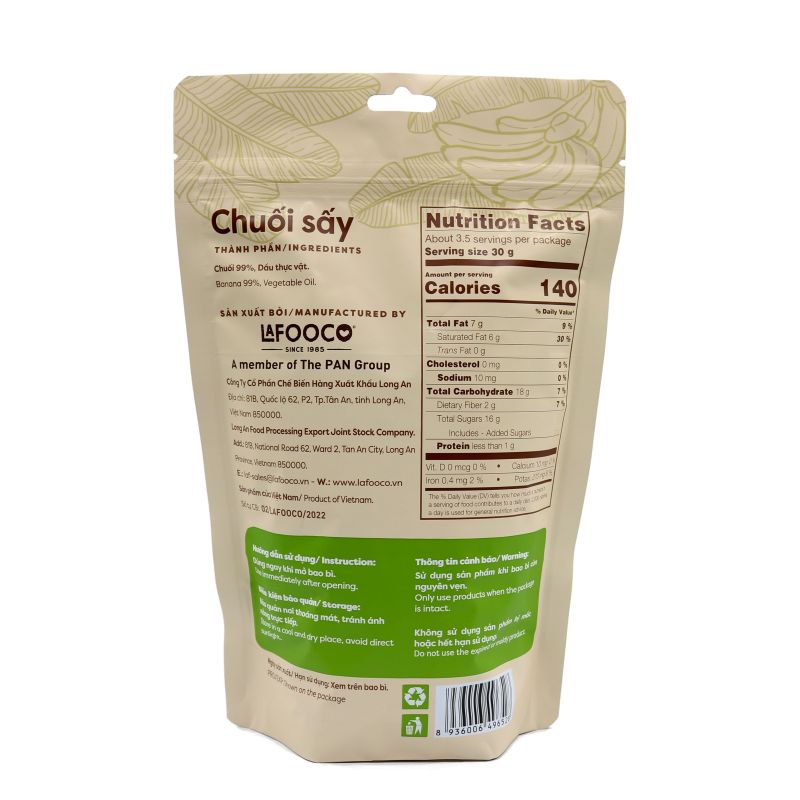 Chuối sấy giòn Long An Lafooco gói 100g – ảnh 4