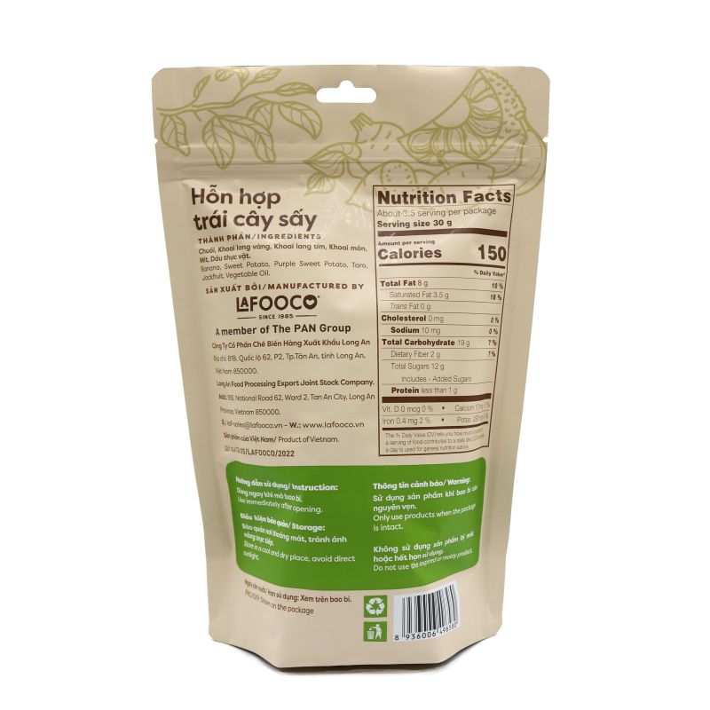Trái cây sấy giòn thập cẩm Long An Lafooco gói 100g – ảnh 4