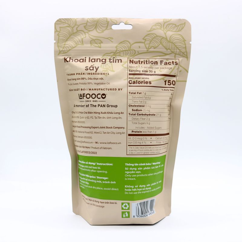 Khoai lang tím sấy giòn Long An Lafooco gói 100g – ảnh 4