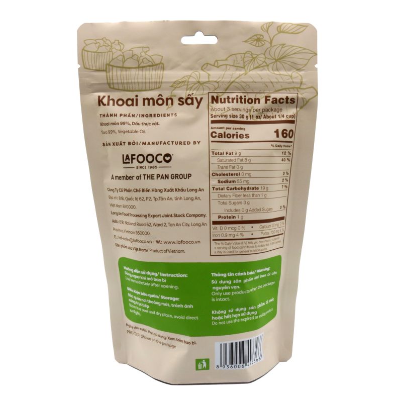 Khoai môn sấy giòn Long An Lafooco gói 100g – ảnh 4