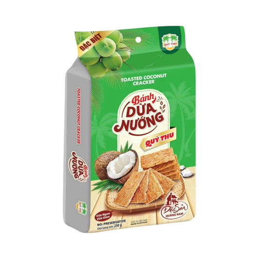 Bánh dừa nướng nguyên vị Quảng Nam Quý Thu gói 225g – ảnh sản phẩm nền trắng