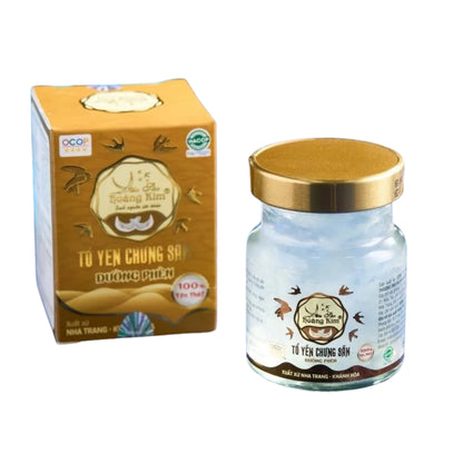 Yến chưng sẵn đường phèn Khánh Hòa Hoàng Kim hũ 70ml – ảnh sản phẩm nền trắng