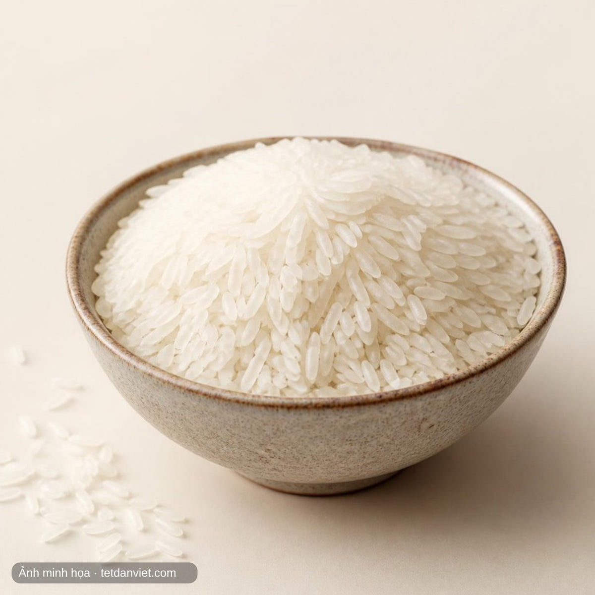 Gạo sinh thái ruộng rươi Nam Định trong bát gốm – ảnh minh họa