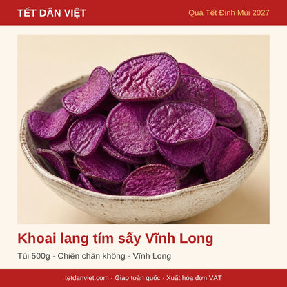 Khoai lang tím sấy Vĩnh Long – quà Tết Dân Việt Đinh Mùi 2027
