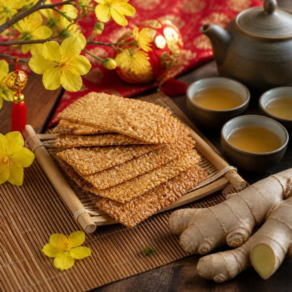 Bánh dừa nướng vị gừng Quảng Nam Quý Thu gói 125g trên bàn trà ngày Tết (ảnh minh họa)