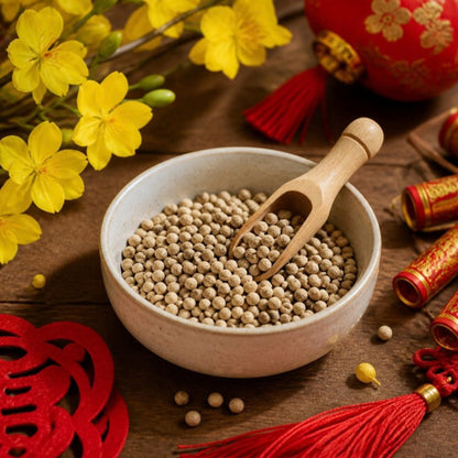 Tiêu sọ Phú Quốc Thanh Quốc túi 500g trên bàn trà ngày Tết (ảnh minh họa)