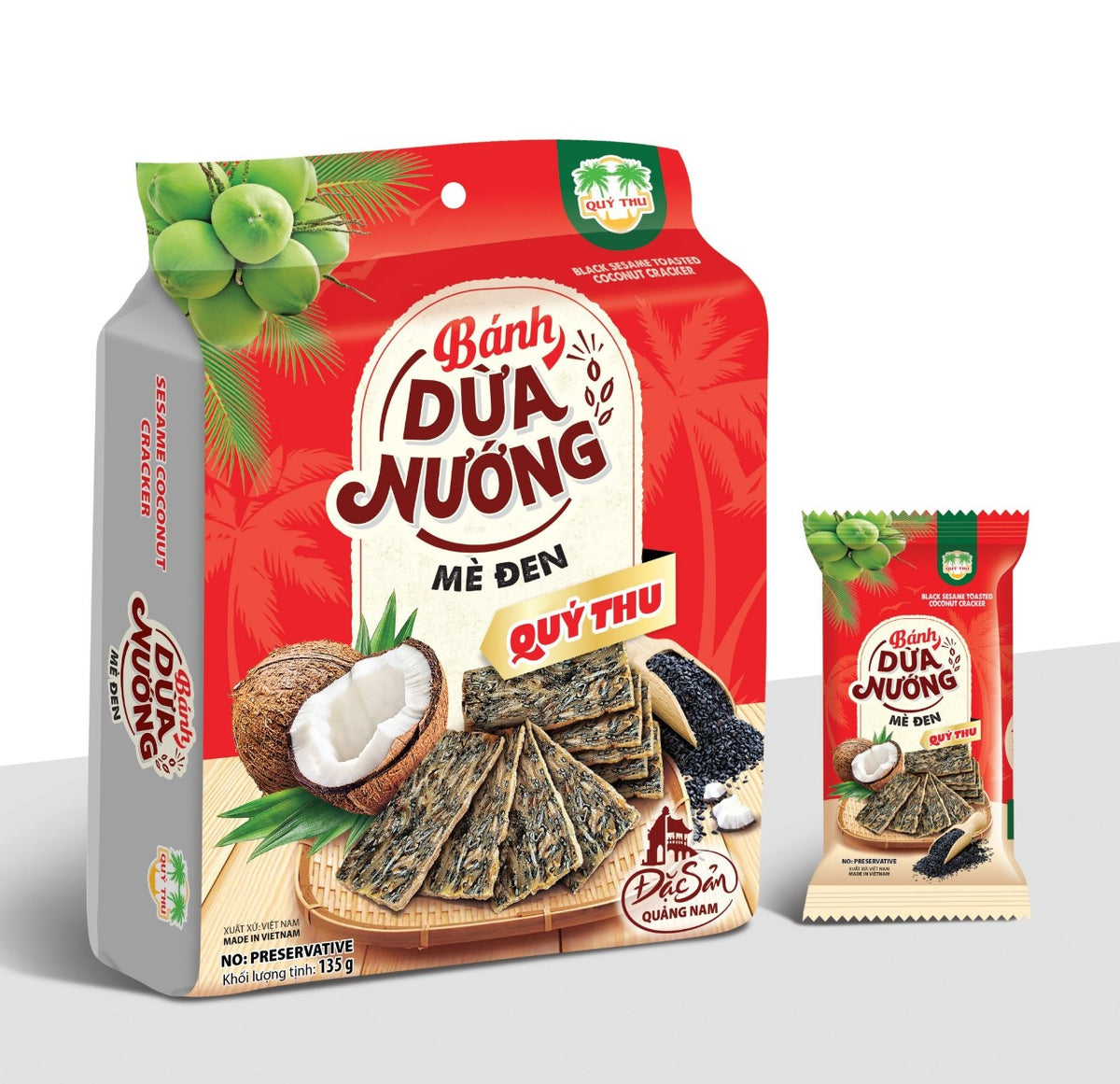 Bánh dừa nướng mè đen Quảng Nam Quý Thu gói 125g – ảnh 1