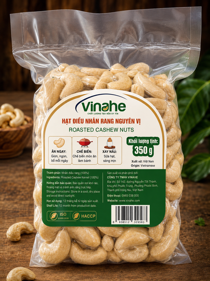 Hạt điều rang nhân trắng Bình Phước VINAHE túi zip 350g – ảnh 1