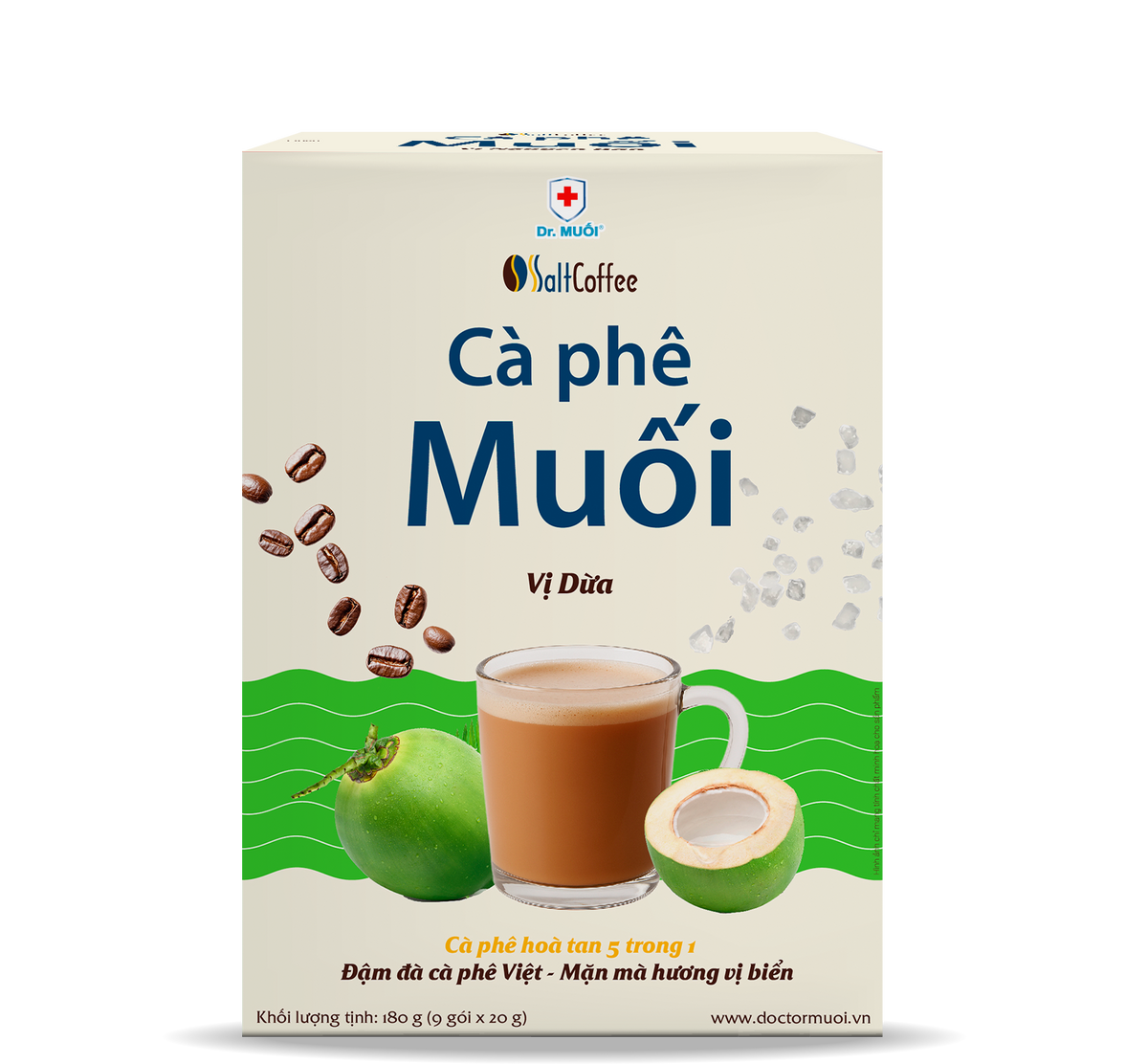 Cà phê muối vị dừa SaltCoffee hộp 9 gói 180g – ảnh 2