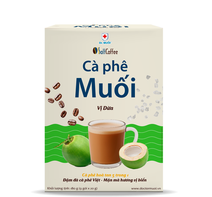 Cà phê muối vị dừa SaltCoffee hộp 9 gói 180g – ảnh 2