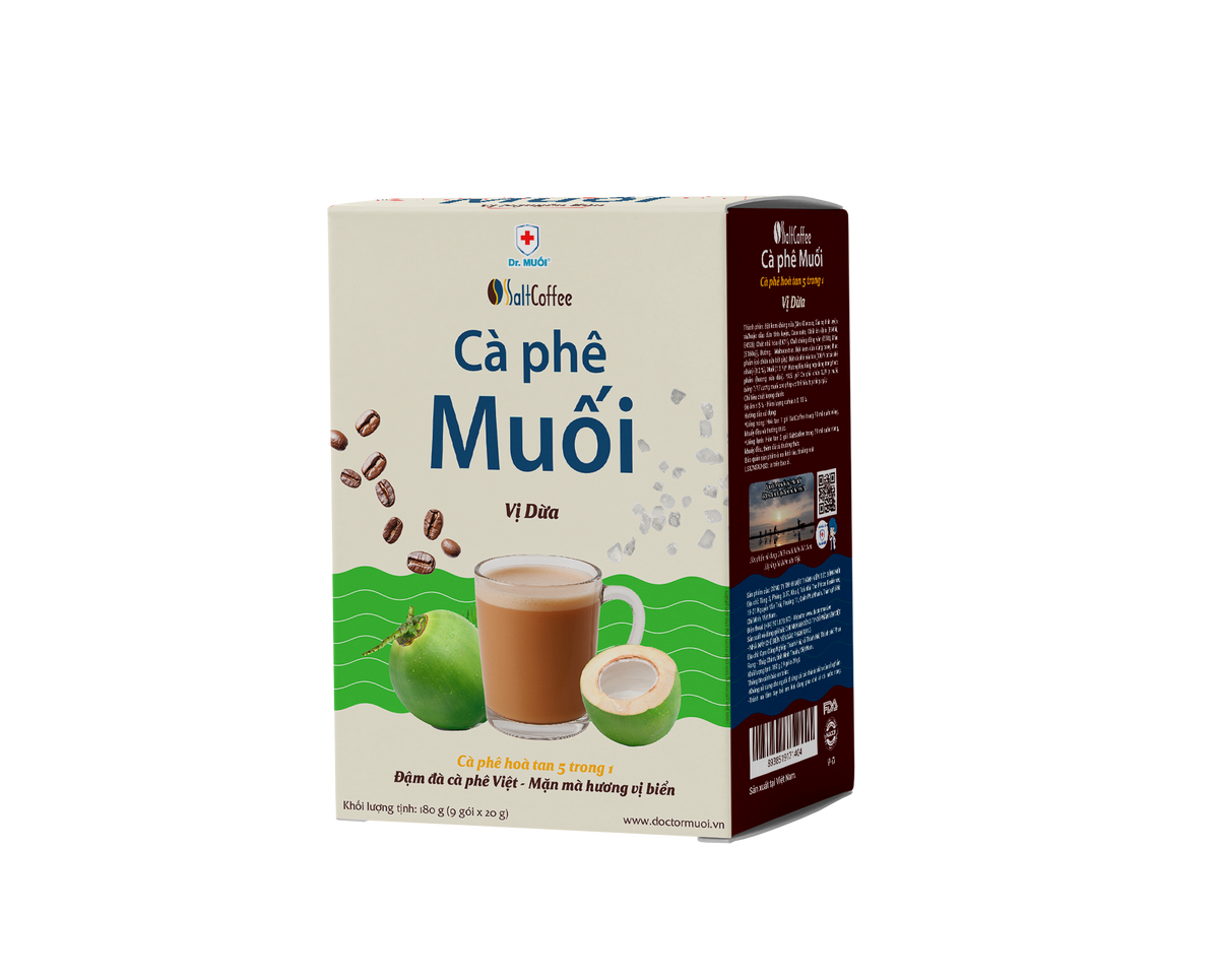 Cà phê muối vị dừa SaltCoffee hộp 9 gói 180g – ảnh 3