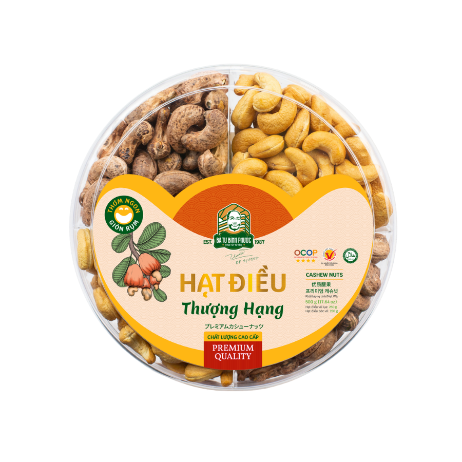 Hạt điều mix Bình Phước BÀ TƯ hộp giấy 500g – ảnh 1