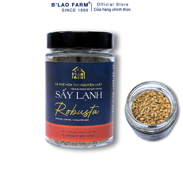 Cà phê hòa tan sấy lạnh Robusta Bảo Lộc B'Lao Farm hũ 80g – ảnh 1