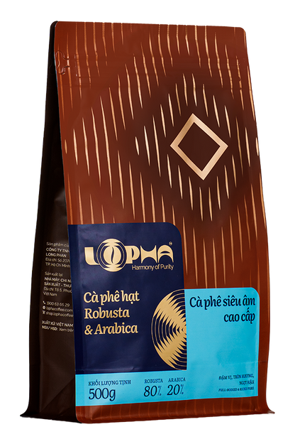 Cà phê hạt blend Robusta – Arabica Lâm Đồng Lopha túi 500g – ảnh 1