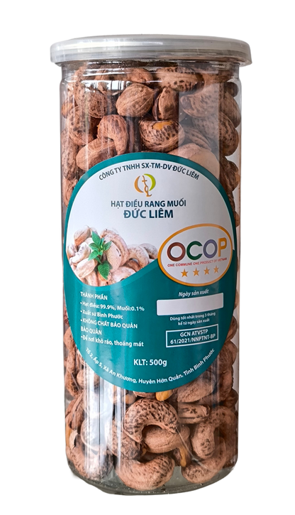 Hạt điều rang muối vỏ lụa Bình Phước ĐỨC LIÊM hũ pet 500g – ảnh 1