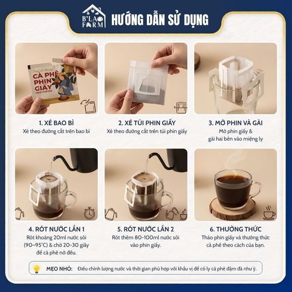 Cà phê phin giấy Robusta Honey Bảo Lộc B'Lao Farm hộp 180g – ảnh 3