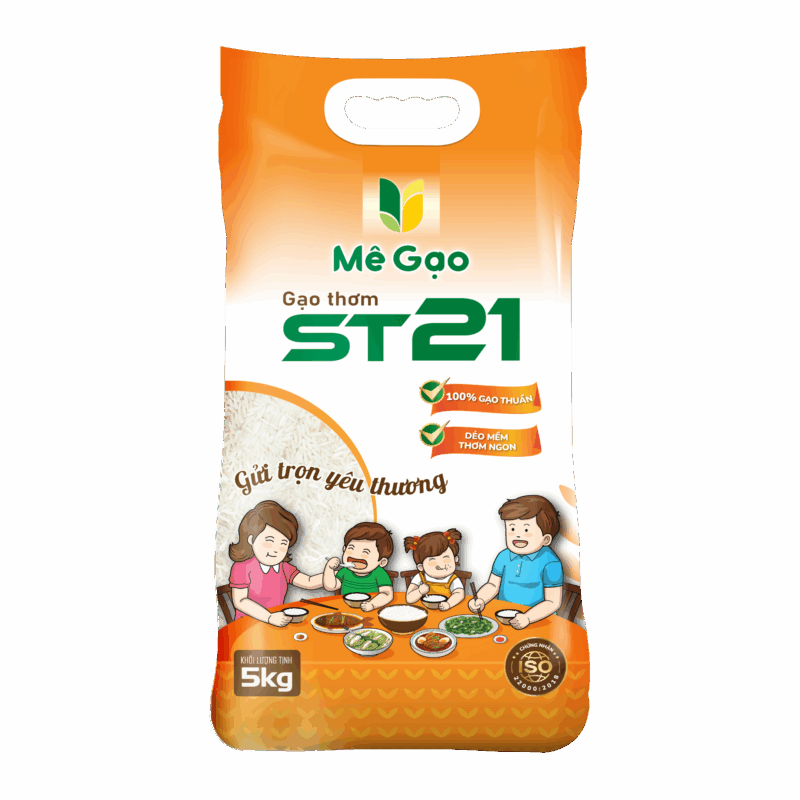 Gạo ST21 Đồng Tháp Mê Gạo túi 5kg – ảnh 1