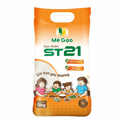 Gạo ST21 Đồng Tháp Mê Gạo túi 5kg – ảnh 1
