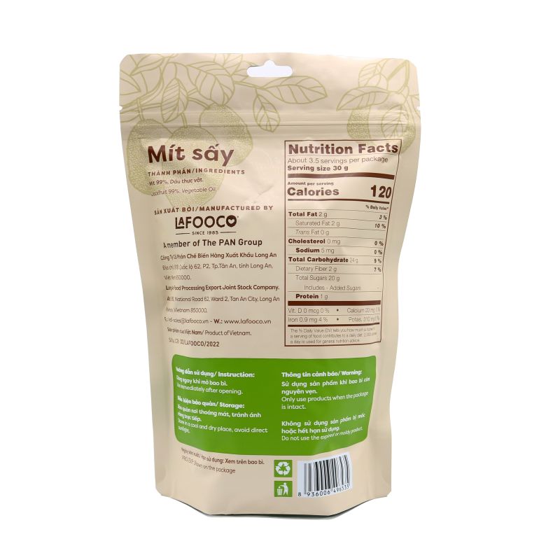 Mít sấy giòn Long An Lafooco gói 100g – ảnh 3