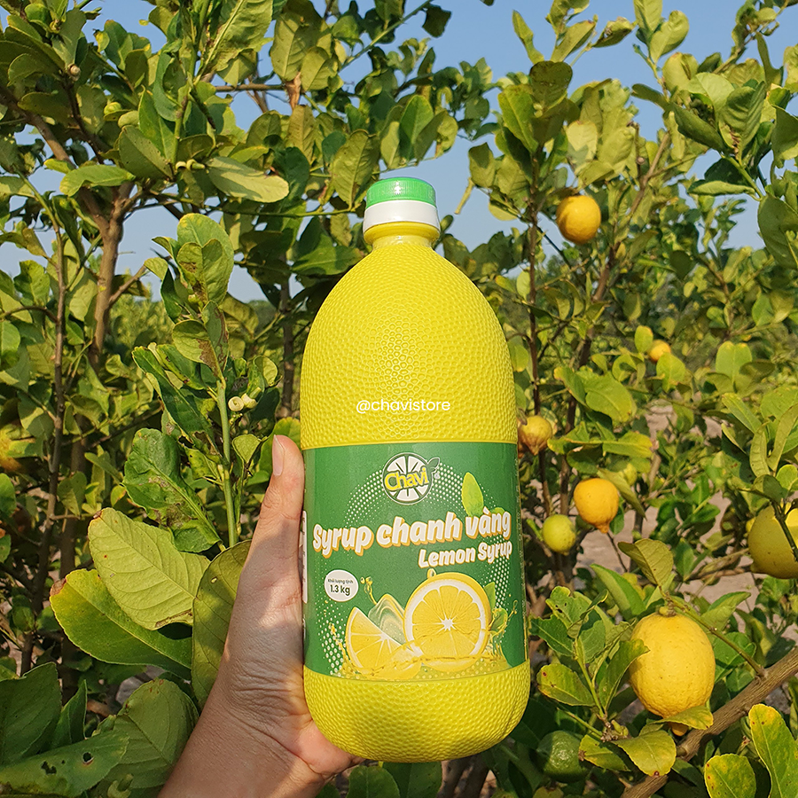 Siro chanh vàng Long An Chavi chai 1 lít – ảnh 1