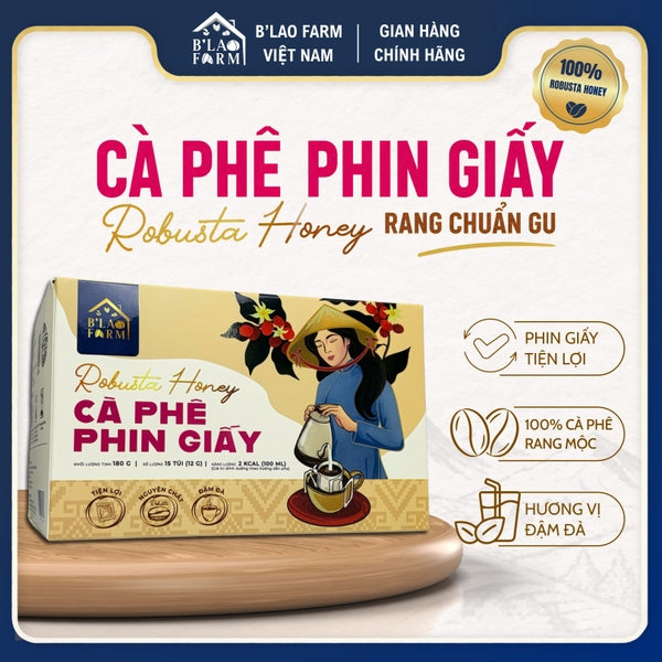 Cà phê phin giấy Robusta Honey Bảo Lộc B'Lao Farm hộp 180g – ảnh 1