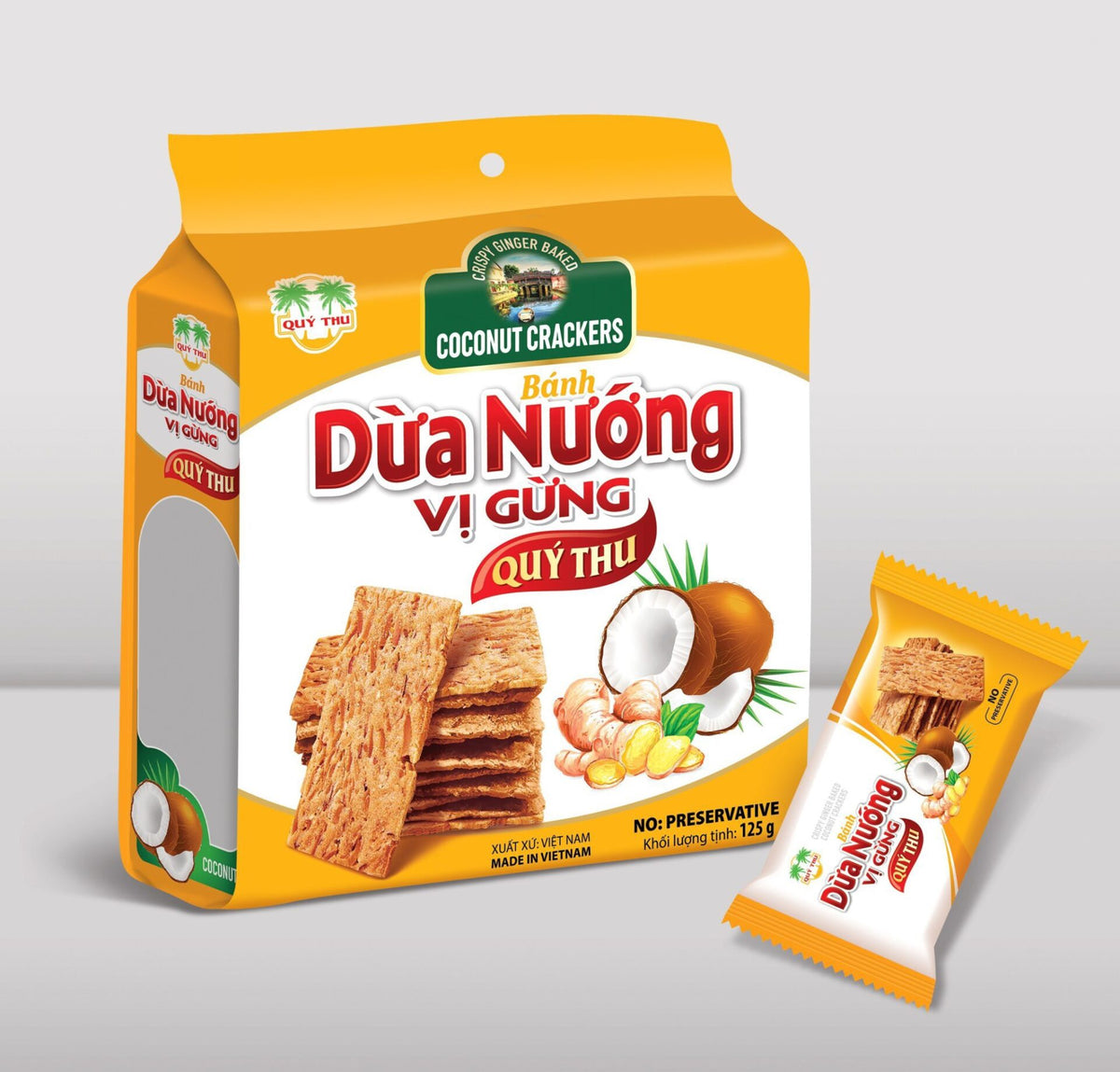 Bánh dừa nướng vị gừng Quảng Nam Quý Thu gói 125g – ảnh 1